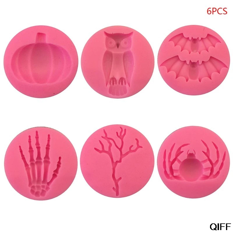 

6pcs/set Halloween Bat Owl Spider Shape Silicone Mold Cake Molds Chocolate Decoration Fondant Kitchen Cooking Tool July 8