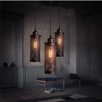 

Loft Style Industrial Style Pendant Lighting 1 Lamp Bar Metal Mesh Art Deco Lighting Vintage Lamp Personality Edison Lamp