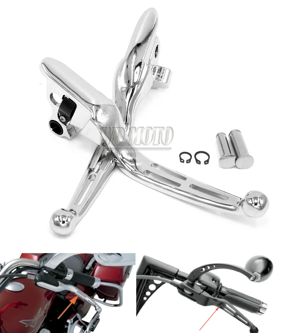 Motorbike Chrome Skull Brake Clutch Levers Set For Harley Davidson 2008 2013 Touring Trike ,2014