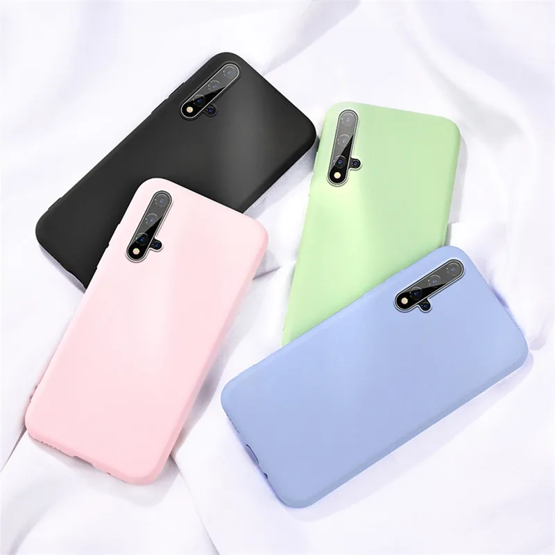 Чехол для Huawei Honor 20 тонкий мягкий матовый чехол из жидкого силикона Pro телефона View
