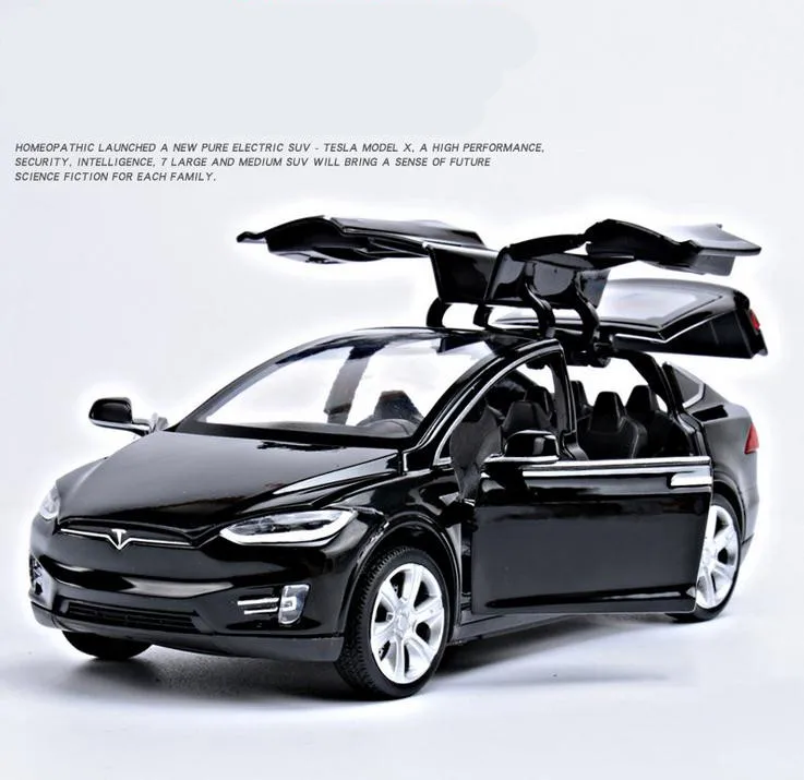 1:32 игрушечный автомобиль из сплава высокая имитация Tesla модель X90 4 открытые двери