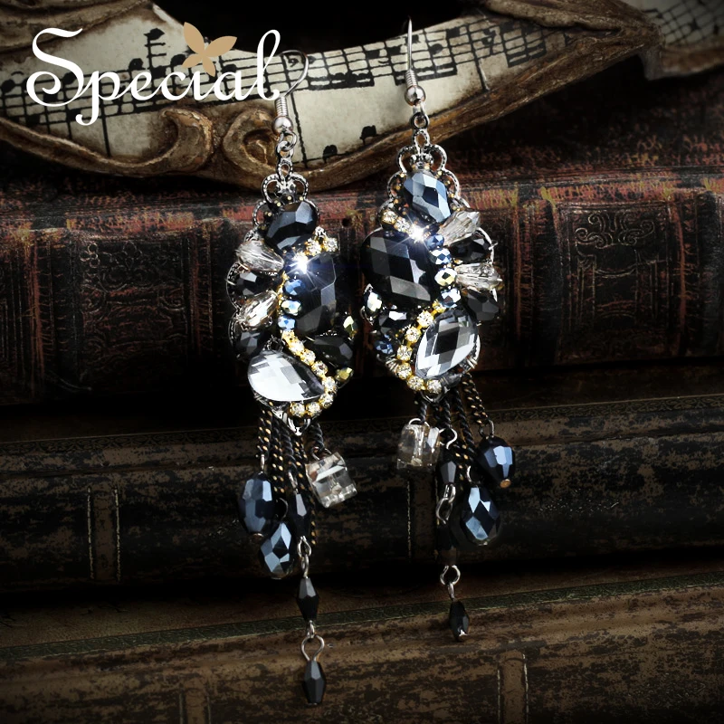 

Special New Fashion Luxury Drop Earrings AAA Zircon Synthetic Crystal Earring With Piercing for Girls Women EH151007