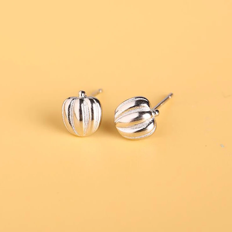 

New Design Pumpkin 925 Silver Women's Earrings Fashion Minimalist Earring Jewelry Gifts for Girls Brincos 2019 Cute Stud Earring