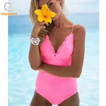 Сексуальный цельный купальник с рюшами женский купальник монокини купальник с открытой спиной купальный костюм для женщин