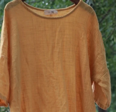 Новинка Весна и Лето Женская льняная Оригинальная дизайнерская женская рубашка большого размера Женская блузка 16463 - Цвет: Золотой