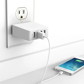 

US/UK/EU Plug 4 Ports USB Wall Travel Charger Adapter For S5 S6 Edge For iPhone 6 6S 5 5S Smartphone Quick Charge