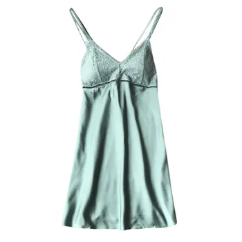 

2019 new HOT пижама women's sexy solid color lace stitching strap nightdress wholesale made in China t3+3