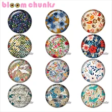Красивый цветочный узор круглый стеклянный кабошон демонстрационная плоская задняя фурнитура 12 мм/18 мм/20 мм/25 мм TL1067