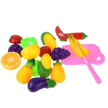 Hot 11PC Cutting Fruit Vegetable Pretend Play Children Kid Environment friendly Educational Toy Gift 0 4Y