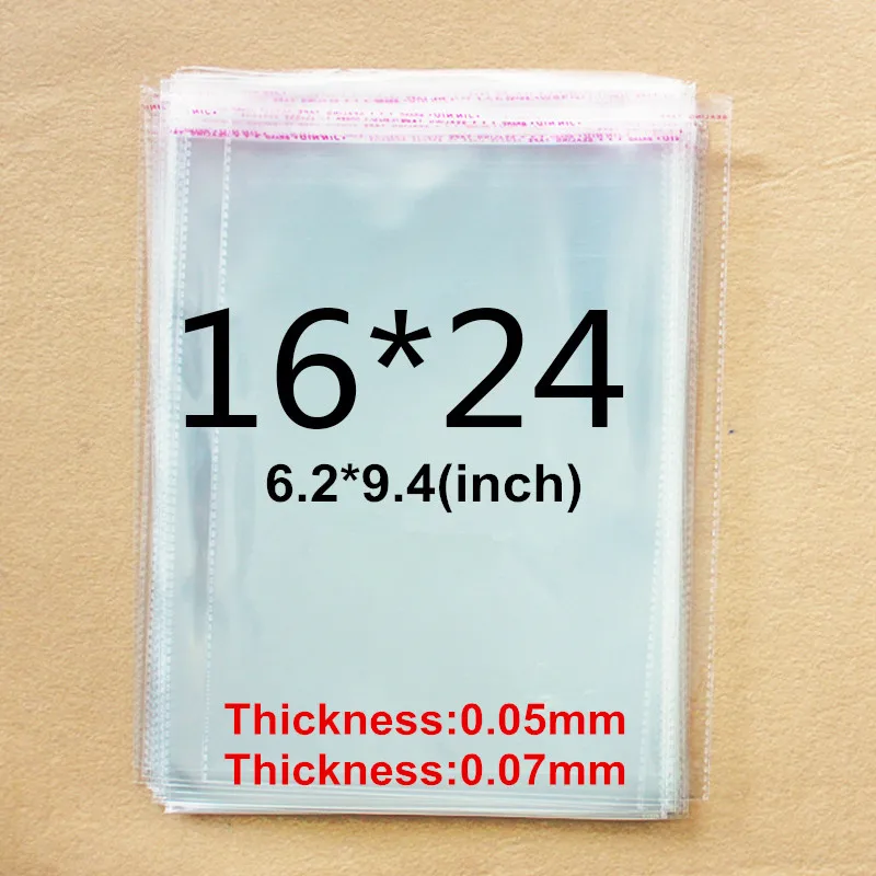 800pcs Security Seal Clear Plastic Bag 16x24cm Self Seal Opp Resealable