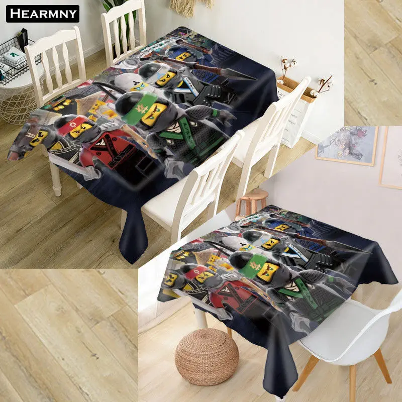 

The LEGO Ninjago Movie Tablecloth 3D Oxford Fabric Square/Rectangular Dust-proof Table Cover For Party Home Decor TV Covers
