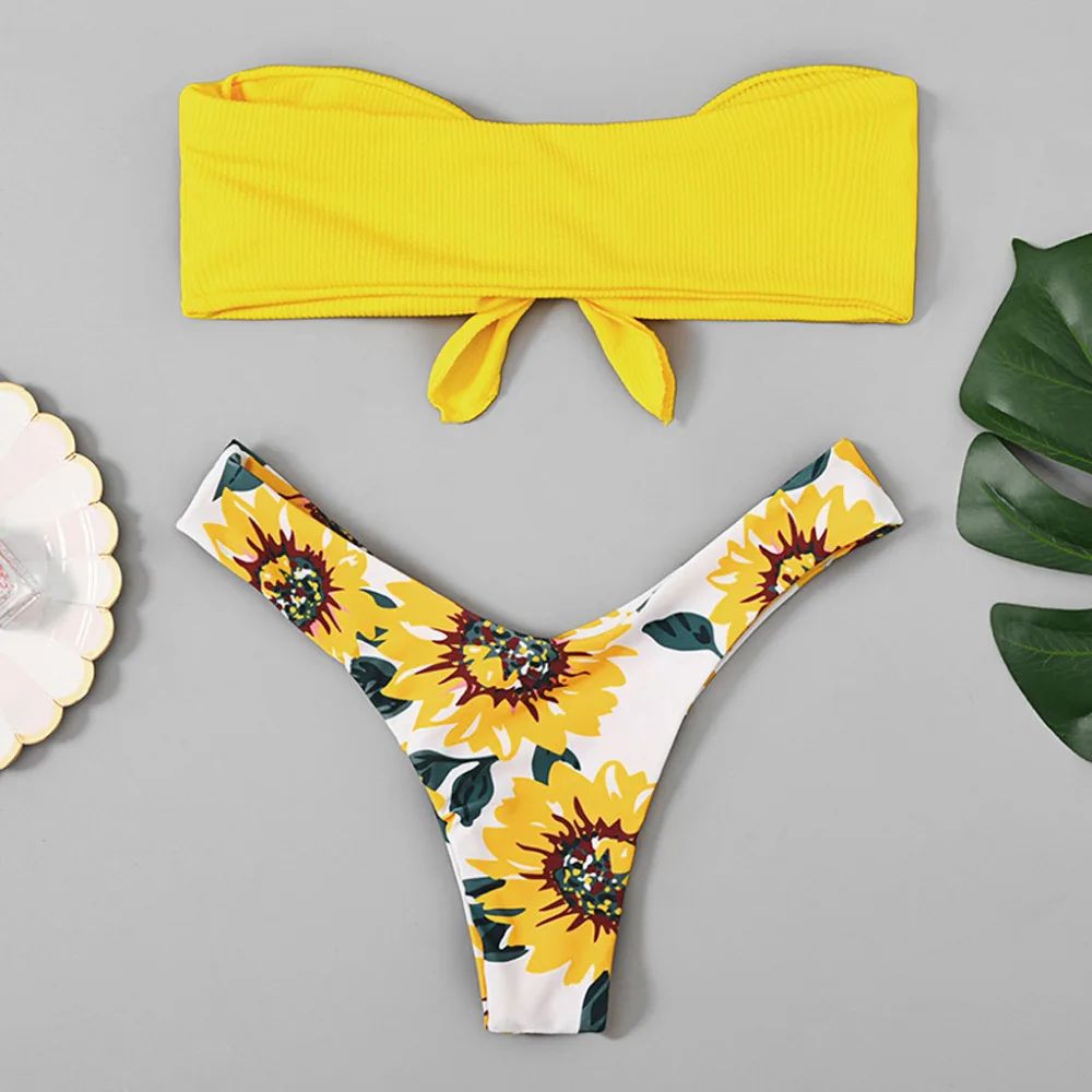 2019 women's sexy wrapped chest bikini set summer sexy swimwear push up comfortable fatos de banho bikinis mujer brasile a 40J13 (6)