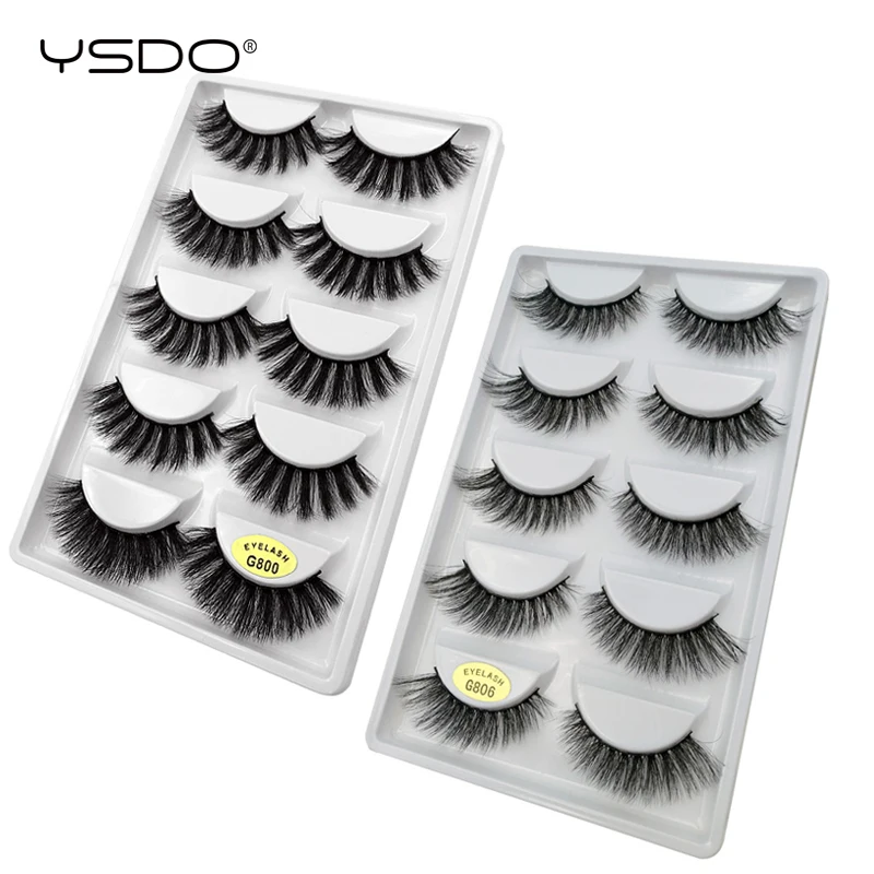 

YSDO 10 pairs mink eyelashes natural long faux cils mink lashes 3d lashes mink dramatic eyelashes hand made false eyelashes G8