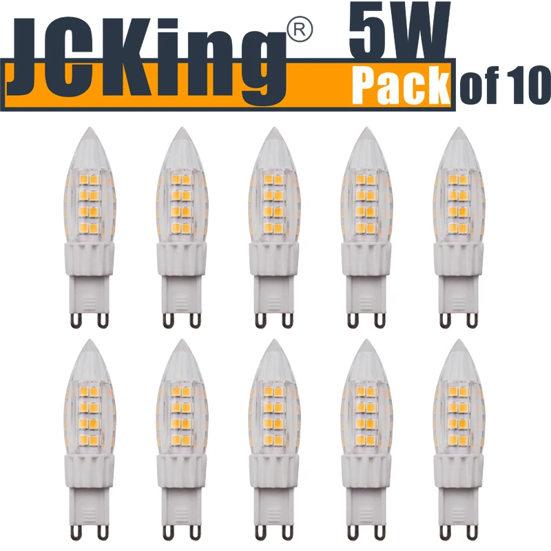 JCKing (упаковка 10 шт) 5 Вт G9 светодио дный лампа 51 SMD 2835 светодио дный s AC120V/220 В теплый белый/холодный белый галогенные лампы светодио дный G9