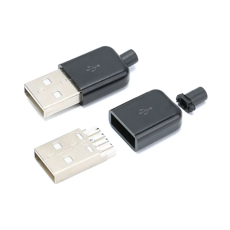 10PCS DIY Micro USB 2.0 Male Plug Connectors Kit w Covers Black White 5P Data Line Accessories Interface 43 In 1 Welding 5 PIN (2)