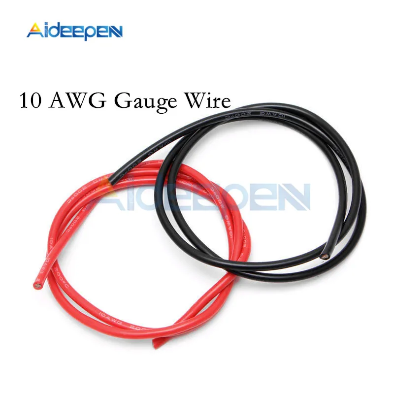 1 пара 2 м 10 AWG калибровочный провод силиконовые гибкие медные многожильные Кабели