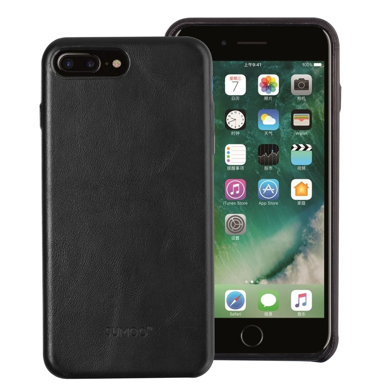 20PCS Sumgo Vintage Back Leather Case For iPhone 8 7 6s 6 Case Luxury Business Genuine