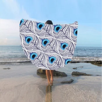 

Manufacturers direct European and American style round bath towel shawl sunscreen digital printing beach towel st06-27