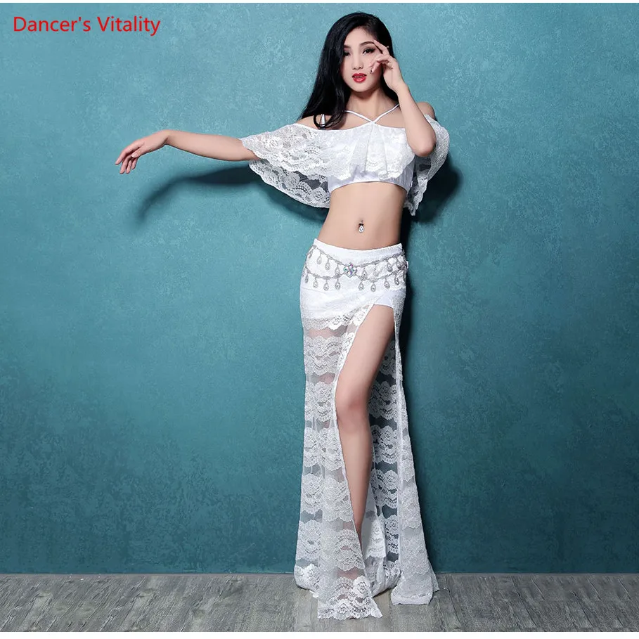 

2018 New Women's Lace Belly Dance Costume Set Belly Dance Set Belly Dance Top + Skirt 2pcs Suits S-XL