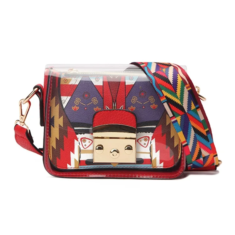 

Women's fashion Korean version of the diagonal package 2019 new female bag ins bag pvc transparent bag handbag