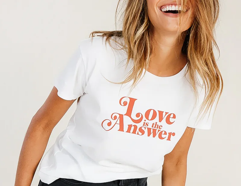 Love Is The Answer Letter Printing New Women T Shirt Harajuku Casual Short Sleeve Tshirt Female Love Is The Answer Letter Printing New Women T Shirt Harajuku Casual Short Sleeve Tshirt Female