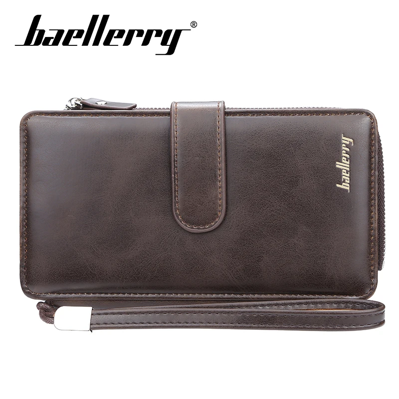 

Baellery Fashion Men Long Wallet PU Leather Purse Handbags For Male Luxury Brand High Quality Zipper men clutches Wholesale