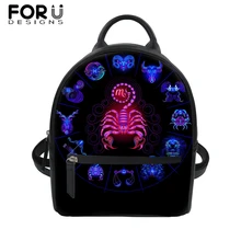 FORUDESIGNS 12 Constellations Print PU Backpack Female Backpacks Small School Bag Pack For Teenager Hip Pop Girl Daypack Mochila FORUDESIGNS 12 Constellations Print PU Backpack Female Backpacks Small School Bag Pack For Teenager Hip Pop Girl Daypack Mochila