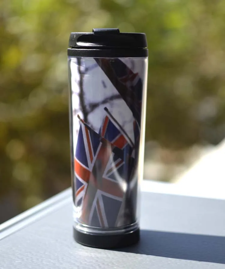 

free shiping 380ml adversing mug , coffee cup ,gift mug can design insert paper ,plastic coffee cup