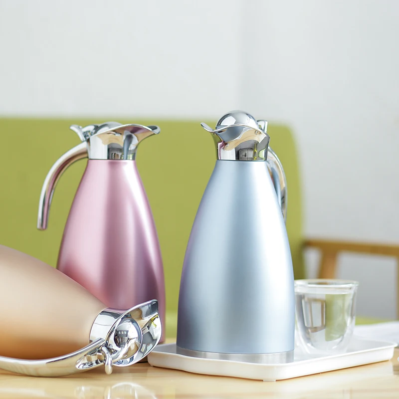 2L High quality Stainless Steel Hot Water Kettle Double Wall Vacuum Insulated Pot Coffee Pots