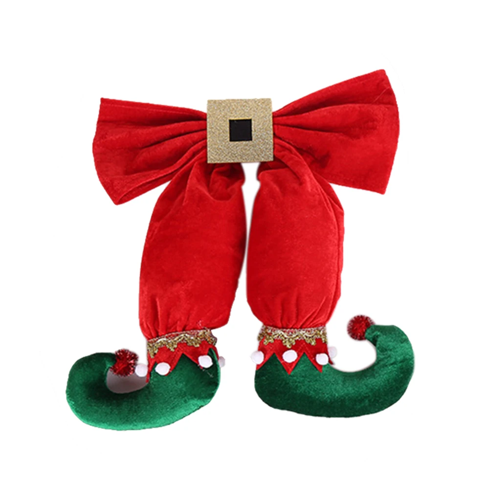 

New Fairy Feet Bow Tie Christmas Decorations Striped Elf Foot Bowknot Hotel Christmas Tree Decorations New Year Decoration