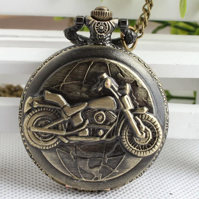 

Creative Quartz Antique Pendant Chain Pocket Watch Motor CycleMotor Bike for Men and Women Gift for Boys TD2045