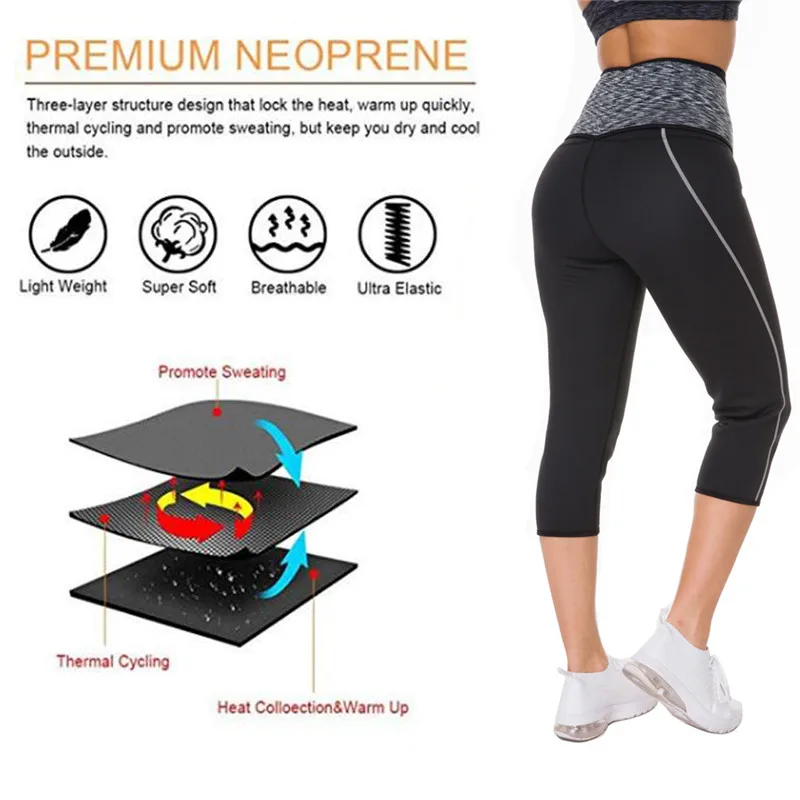 NINGMI Tummy Control Panties with Hook Waist Trainer Slimming Pants Neoprene Sauna Body Shaper Sport Leggings Shorts Butt Lifter