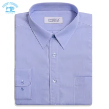 

Fayezoo's Slim Fit Non-Iron 100% Cotton Sky Blue Houndstooth Formal Business Dress Shirt