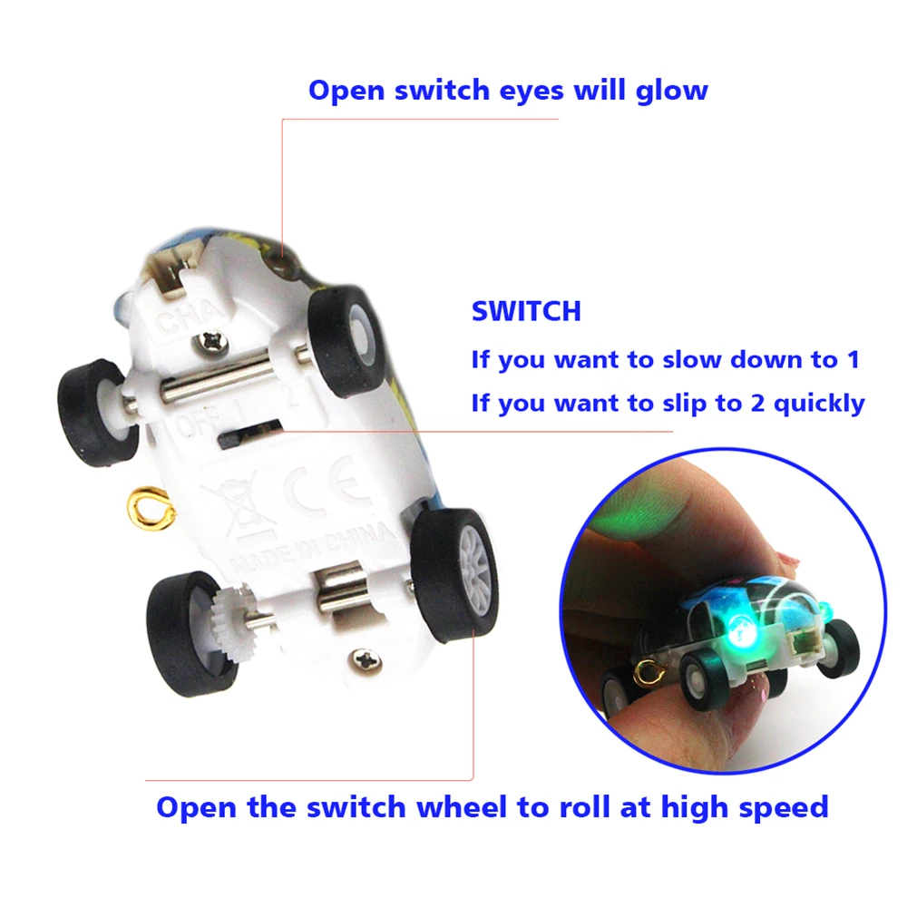 Высокая Скорость Лазер Быстро Вращающийся осветления мини-автомобили работает внутри маленький шарик много режим воспроизведения удивительные фигурку игрушки Racer