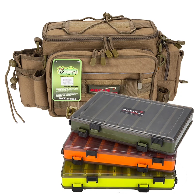 

Multifunctional Fishing Bag With 1 box 36x18x23cm Fishing Tackle Bags Waterproof Shoulder Backpack Hand Bags Crossbody B282