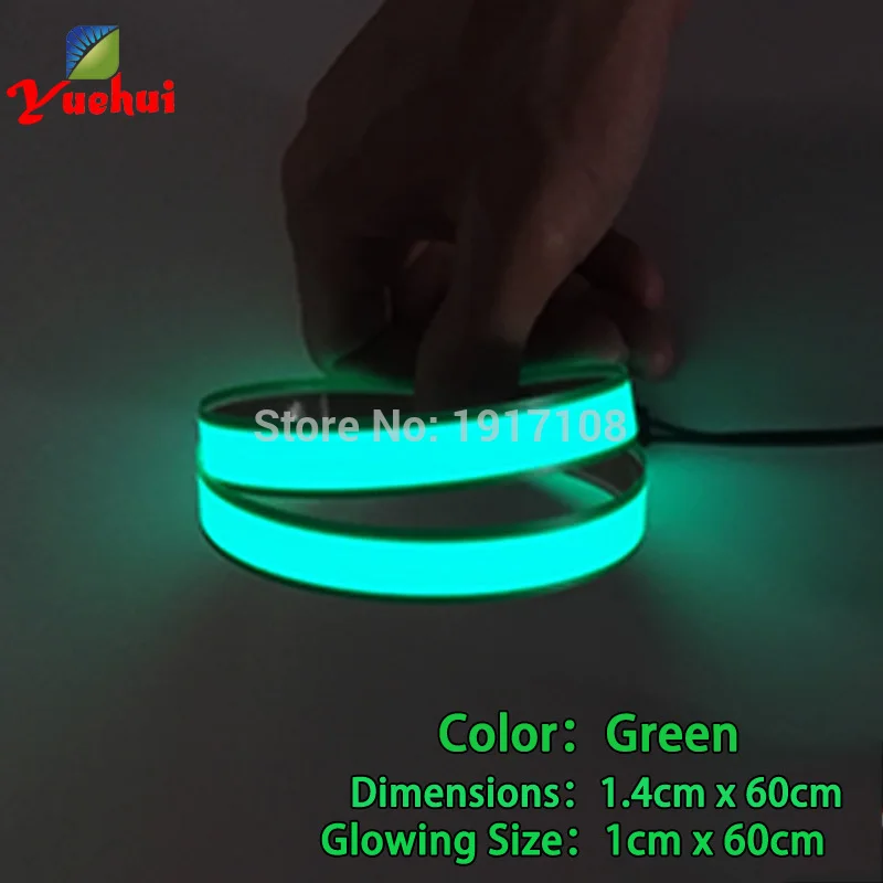 1,4X60 см 8 цветов электролюминесцентный провод светопровод электролюминесцентный полосы с Sound звуковым активированным драйвером для вечерние украшения, автомобиля, дома, экрана, праздника - Цвет: Green