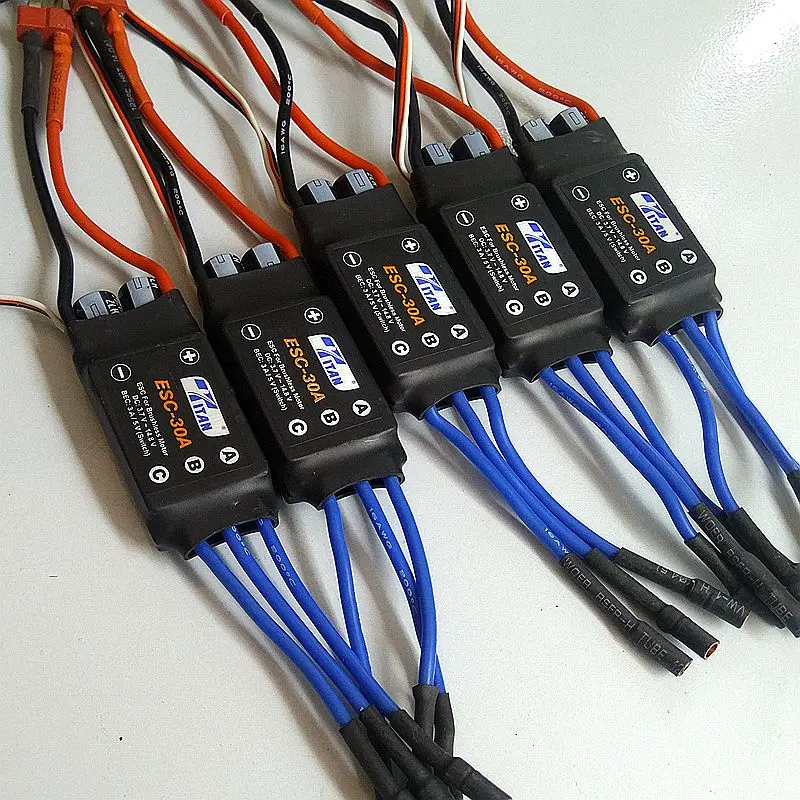 

1PCS Helicopter Underwater Thruster Brushless Motor ESC 1-4S 3.7-14.8V 30A Speed Controller with 3A/5V BEC T Plug/Dean Plugs
