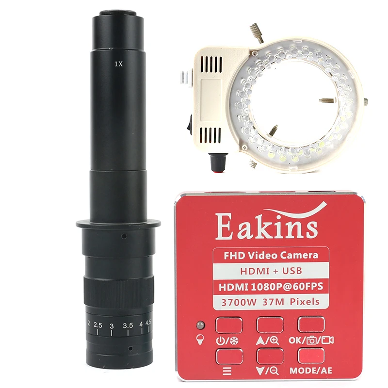 Online FHD 37MP HDMI USB Industrial Digital Video microscopio Cámara 130X 180X 300X C lente de montaje para soldadura PCB de teléfono