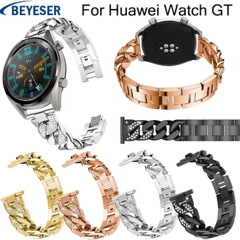 

Rhinestone Metal Stainless Steel wrist belt For Huawei watch GT Strap for Huawei Watch gt replacement bracelet watchband 22mm