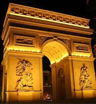 

Triumphal Arch door in Paris night Backgrounds Vinyl cloth High quality Computer print wedding backdrop
