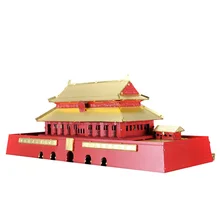 Microworld 3D металлическая головоломка Tian'anmen квадратная модель здания DIY лазерная резка Модель-пазл для обучающие игрушки для взрослых Рабочий стол dec