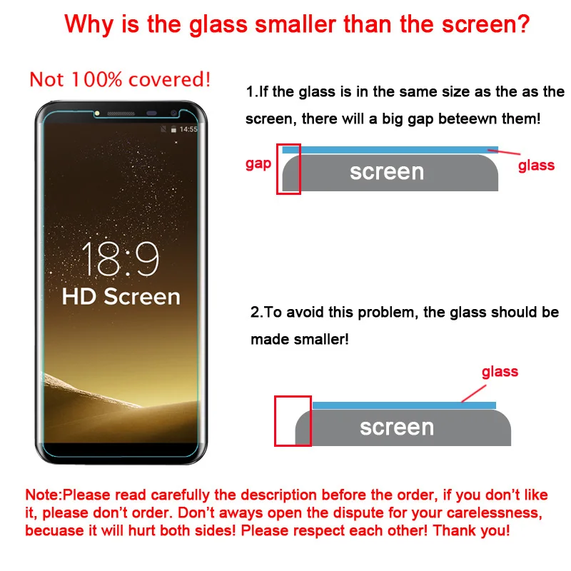 5 дюймов Oukitel C8 закаленное стекло 100% Оригинал Премиум 9H 2.5D Защитная пленка для