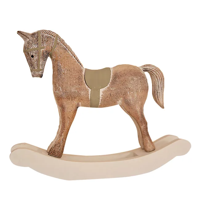 2018 Large Traditional Christmas Wooden Rocking Horse Ornament Xmas Decoration Traditional