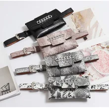 Карманный женский ремень, ремень, ремень, сумка, змеиная кожа PU, банановая сумка, набедренная упаковка