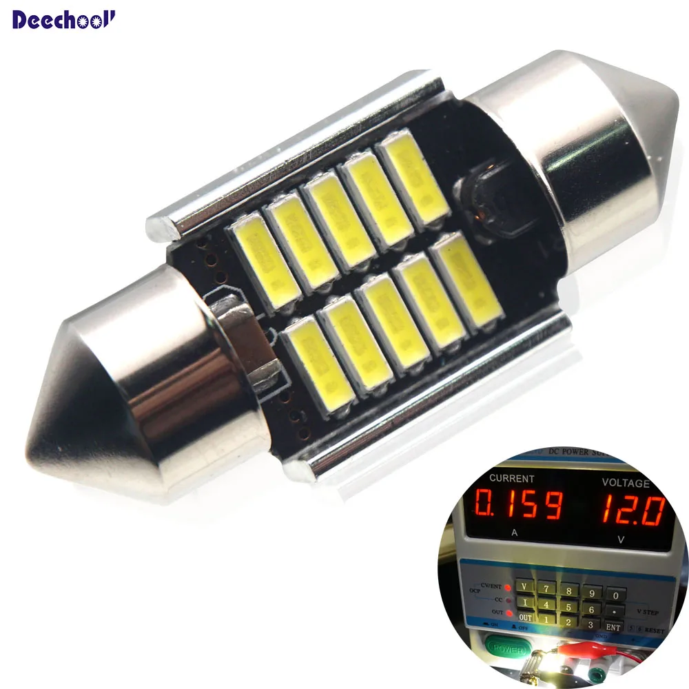 Светодиодная автомобильная лампа canbus festoon C10W 31 36 39 41 мм C5W 4014 SMD для внутреннего освещения карты Купола