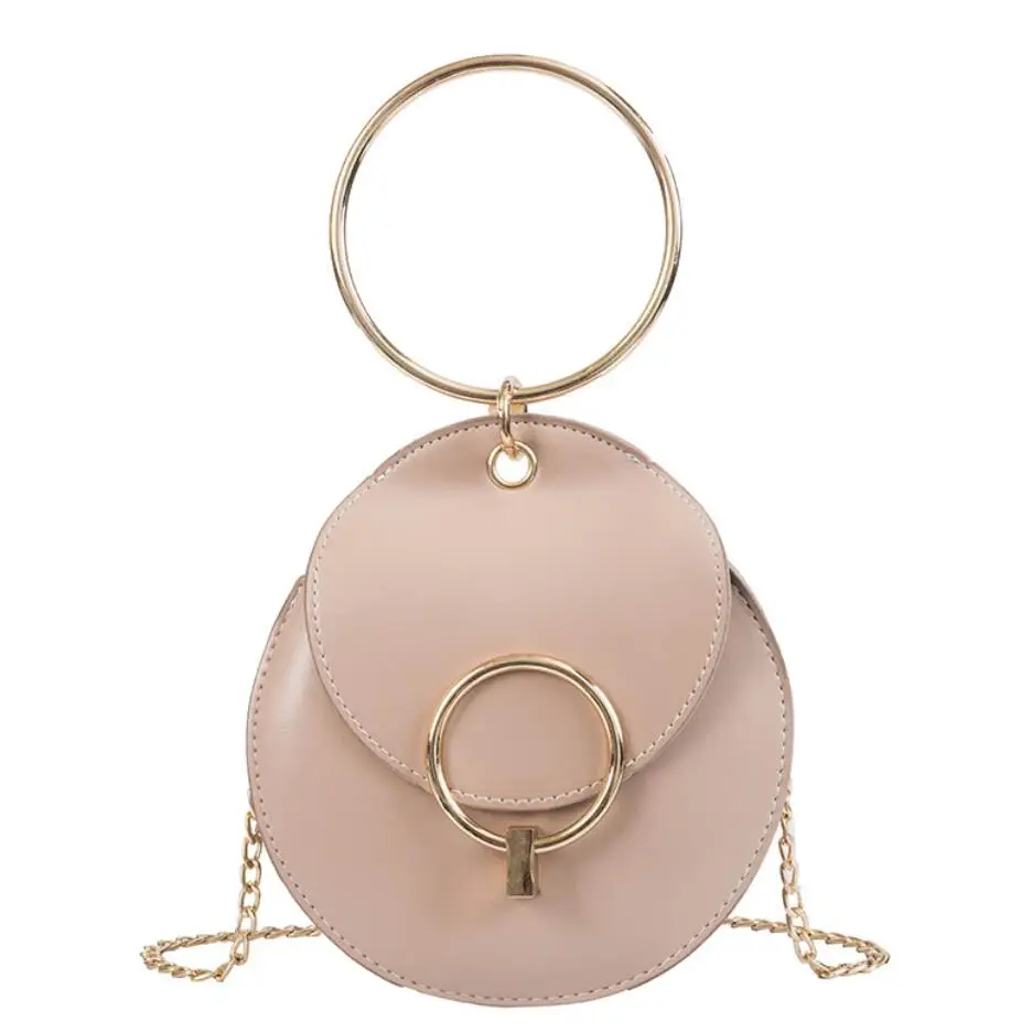 Мини-сумка-тоут с металлическим кольцом летняя модная новая качественная женская дизайнерская сумка из искусственной кожи с замком и цепочкой через плечо