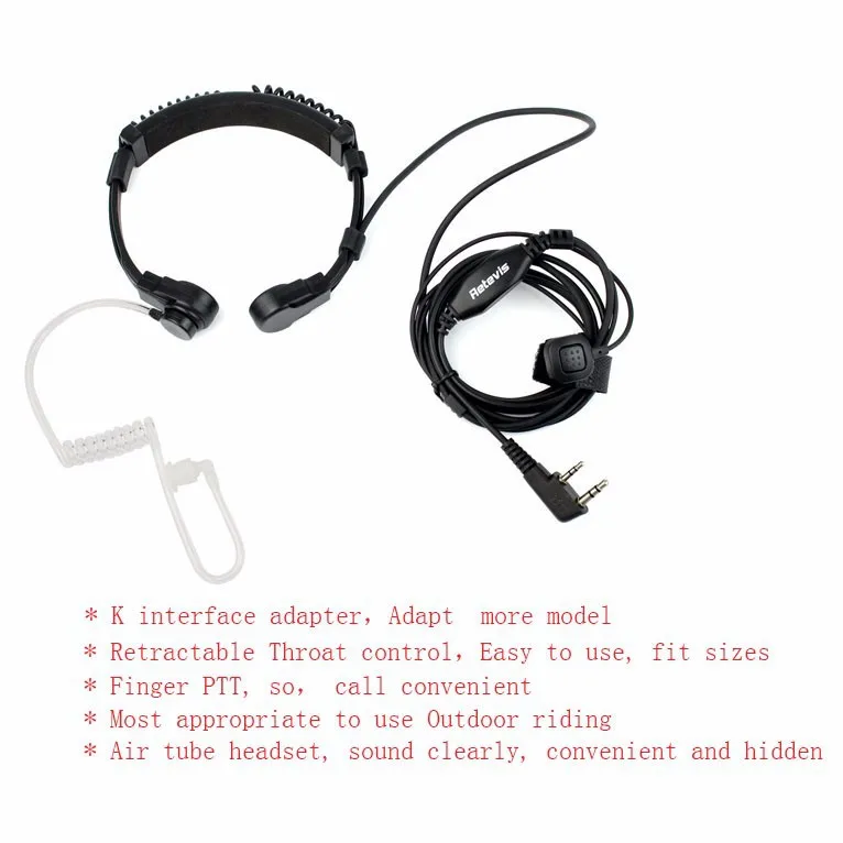 2 Pin Retractable Throat Covert Acoustic Tube Earpiece (7)