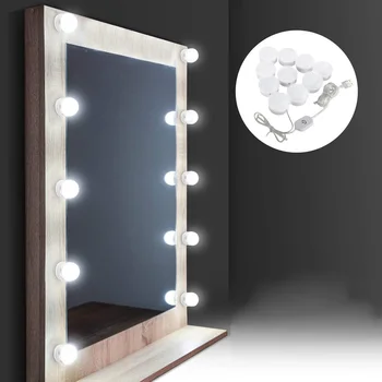 

USB Charging Multifunction LED Night Light Bulbs Makeup Mirror Vanity Light Port Cosmetic Lighted Adjustable Brightness Lights
