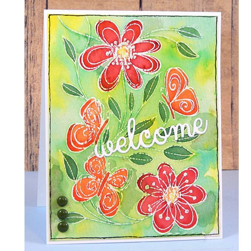 

Words Welcome Metal Cutting Dies Stencils For DIY Scrapbooking Embossing Photo Album Paper Cards Crafts Decor 2018 New Die Cut