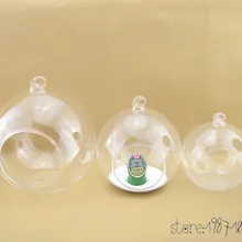 12 шт. стеклянный террариум шар в форме шара прозрачная висячая ваза цветок для эпифитов Контейнер Мини Пейзаж DIY Свадебные украшения дома